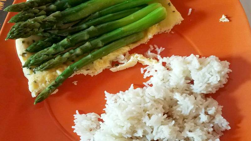 Asparagi riso e frittata