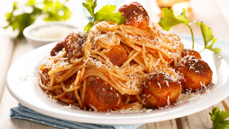 spaghetti con polpette