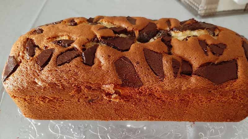 Banana bread con cioccolato senza burro