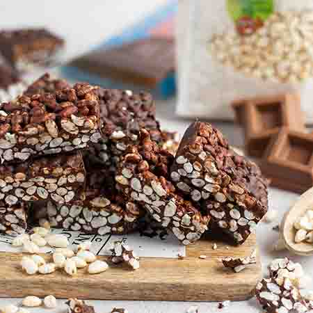 Barrette cioccolato al latte e riso soffiato