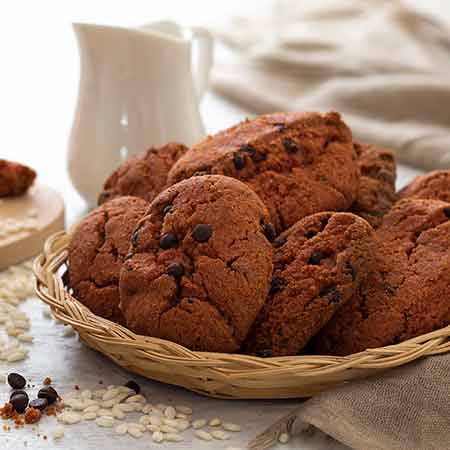 Biscotti al cioccolato con farina di riso