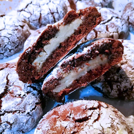 Biscotti al cioccolato con cuore morbido