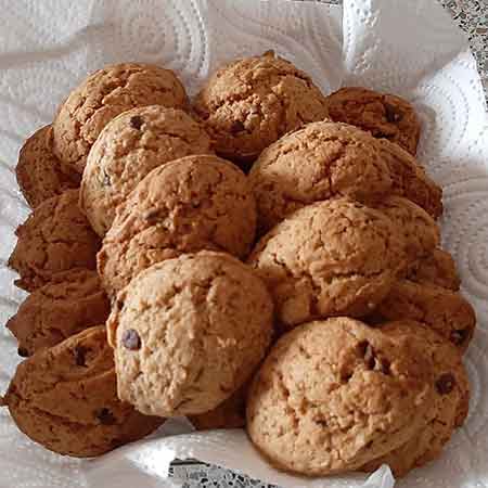 Biscotti d'avena e gocce di cioccolato