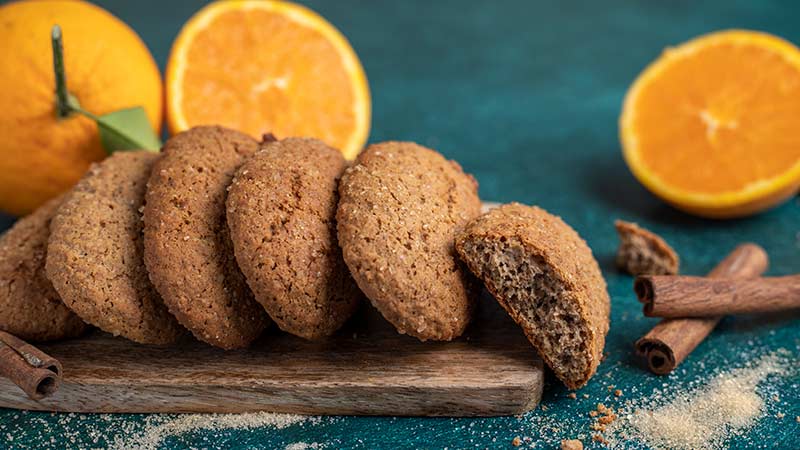 Biscotti integrali arancia e cannella