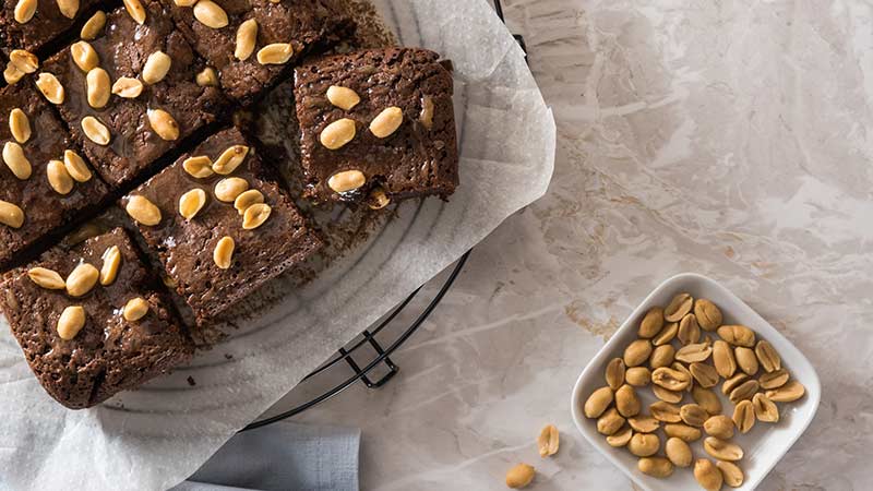 Brownies cioccolato e arachidi