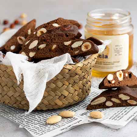 Cantucci morbidi cacao e miele