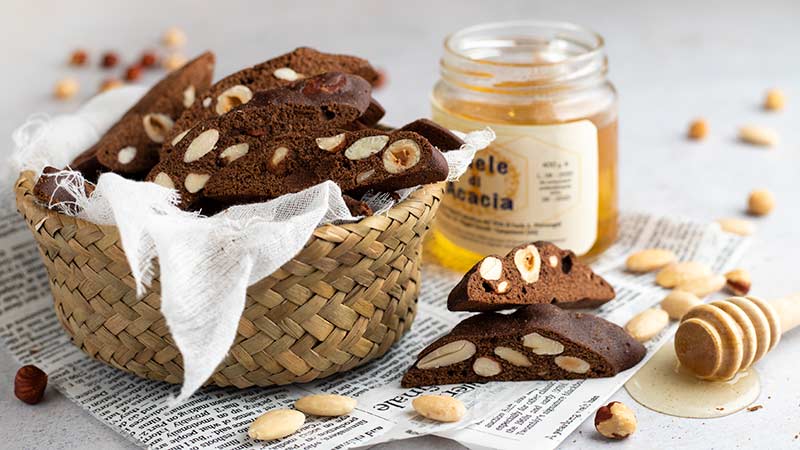 Cantucci morbidi cacao e miele