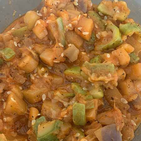 Caponata di melanzane e zucchine