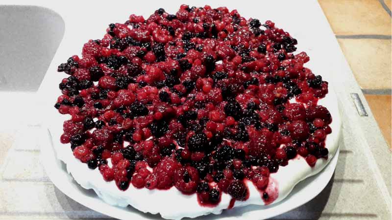 Cheesecake ai frutti di bosco e panna