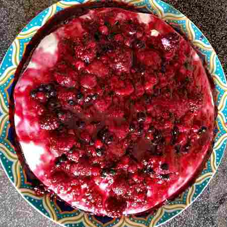 Cheesecake ai frutti di bosco senza zucchero