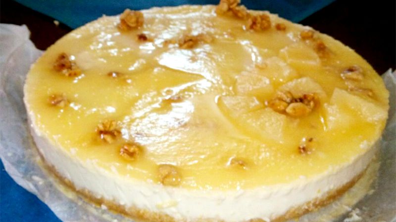 Cheesecake al mango e ananas