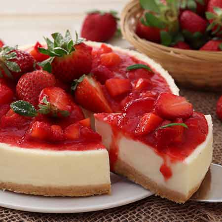 Cheesecake alle fragole al forno