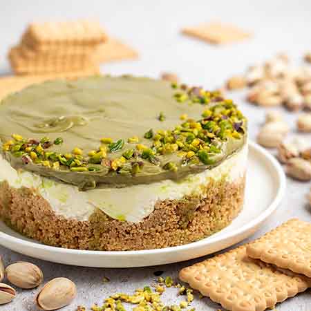 Cheesecake con crema di pistacchio