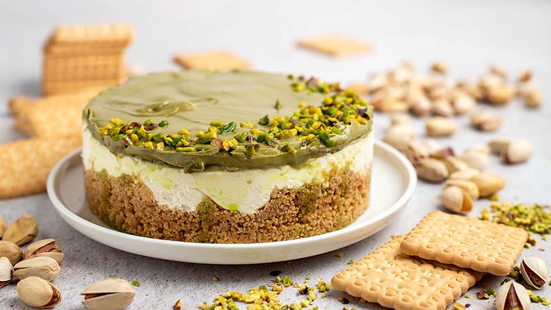 Cheesecake con crema di pistacchio