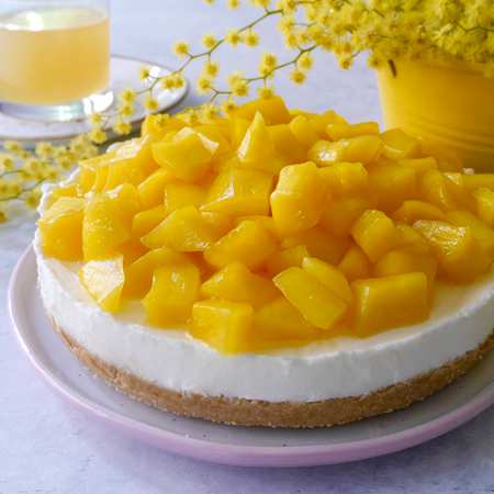 Cheesecake mimosa al mango