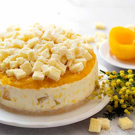 Cheesecake mimosa alle pesche