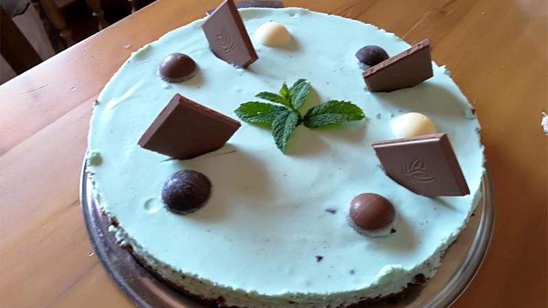 Cheesecake stracciatella e menta