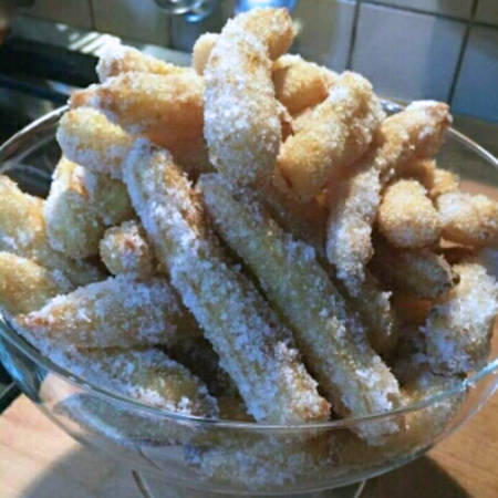 Churros con ganache al cioccolato