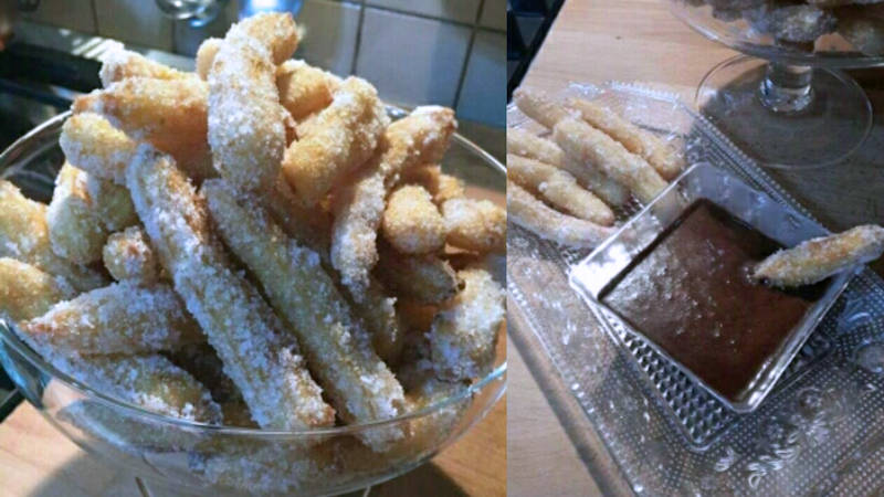 Churros con ganache al cioccolato