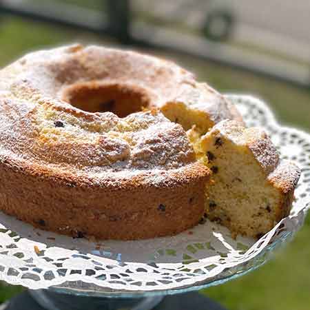 Ciambella al cocco e gocce di cioccolato