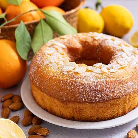 Ciambella limone, arance e mandorle