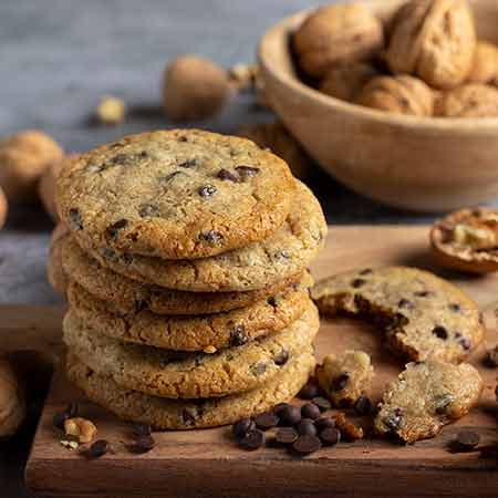 Cookies cioccolato e noci senza burro