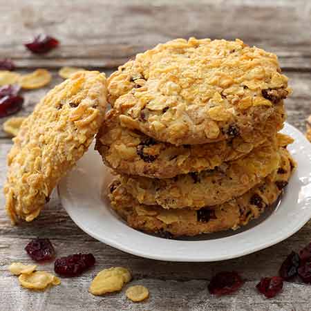 Cookies cornflakes e frutti rossi