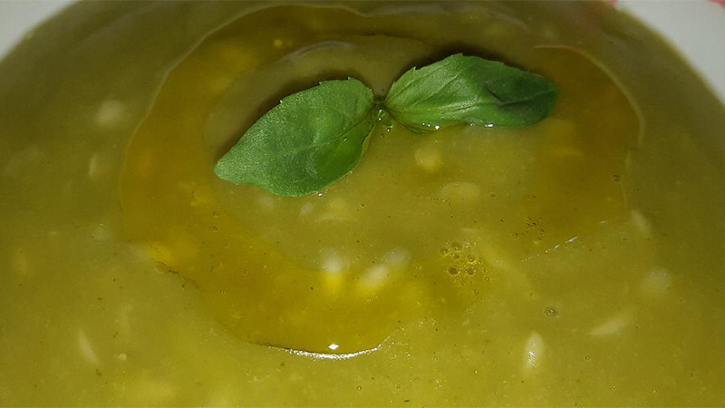 Crema di piselli zucchine e patate