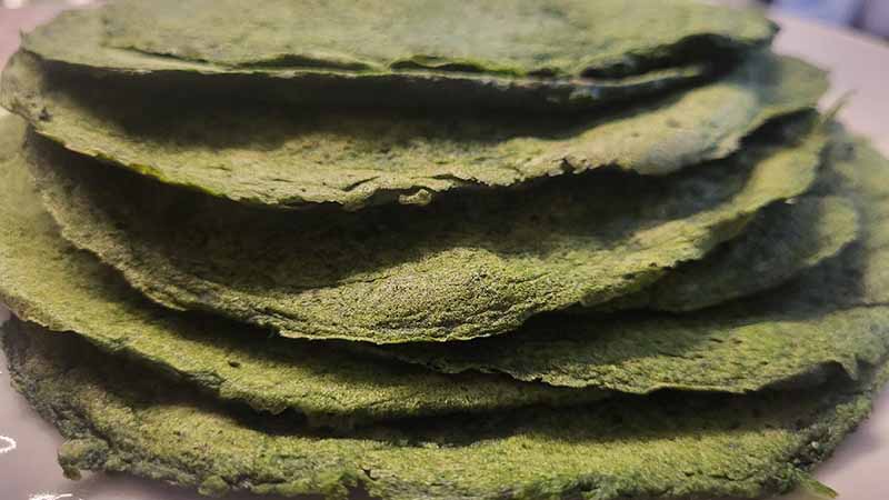 Crepes agli spinaci con funghi