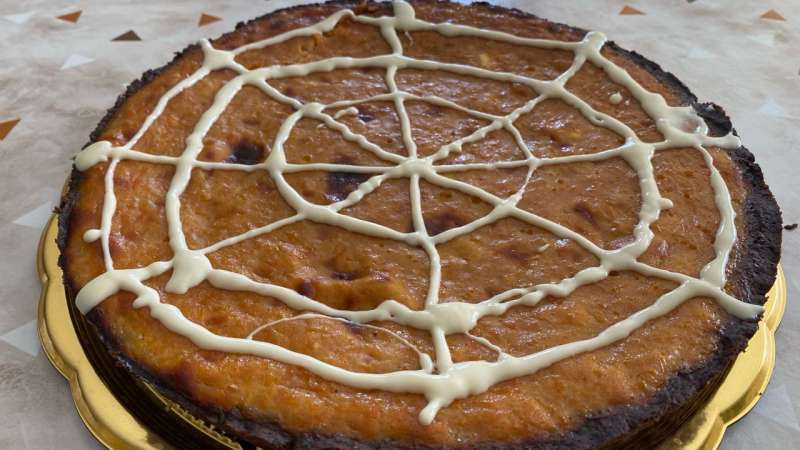 Crostata al cacao con crema di zucca e ricotta