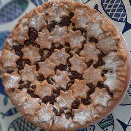 Crostata con crema e cioccolato senza burro