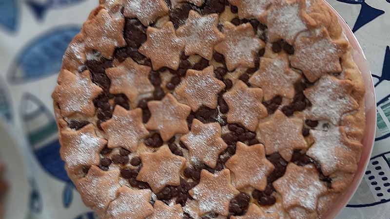 Crostata con crema e cioccolato senza burro