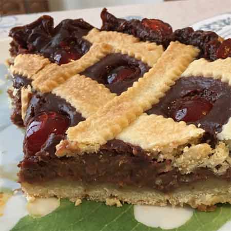 Crostata con grano cotto e cioccolato