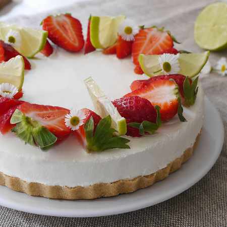 Crostata fredda panna e fragole