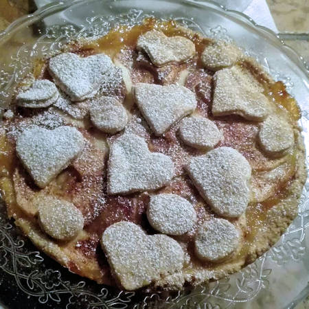 Crostata marmellata pesche, mele e cannella