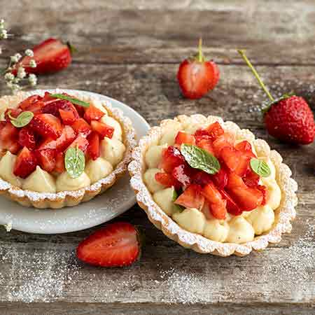 Crostatine crema e fragole