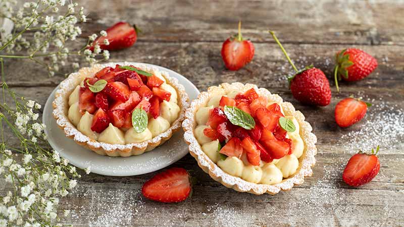 Crostatine crema e fragole