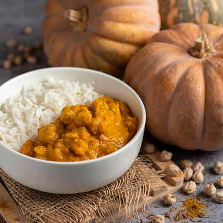 Curry di zucca e ceci