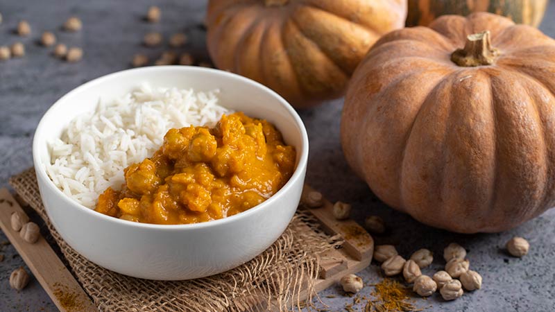 Curry di zucca e ceci