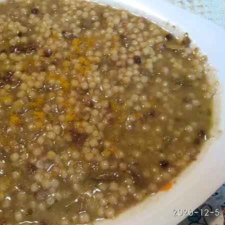 Fregola con carciofi e bottarga