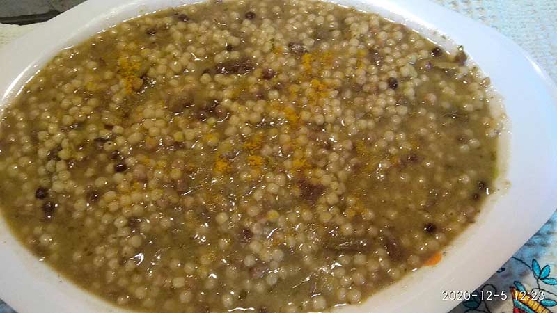 Fregola con carciofi e bottarga