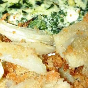 Frittata di spinaci e ricotta con finocchi gratinati (per 1 persona)