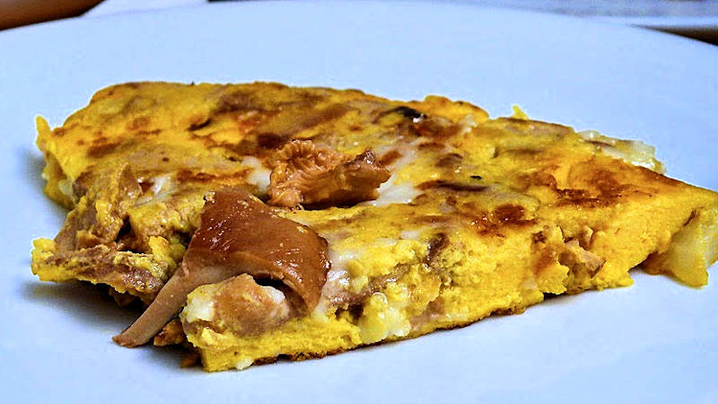 Frittata funghi e sedano rapa