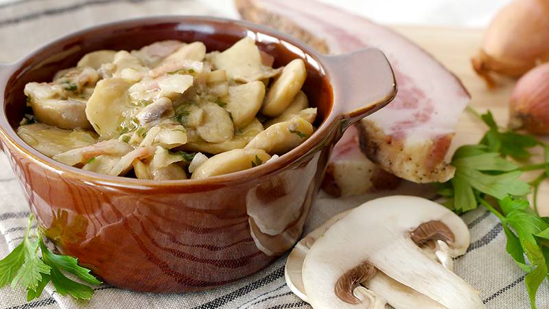 Funghi trifolati con guanciale