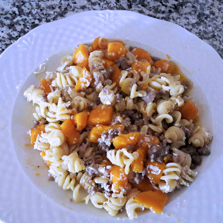 Fusilli zucca mantovana e salsiccia