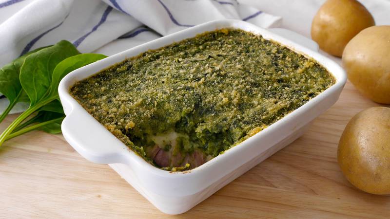 Gateau di patate e spinaci