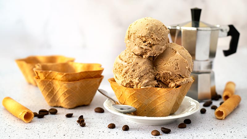 Gelato al caffè moka senza uova