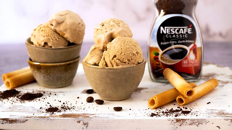 Gelato al caffè senza uova