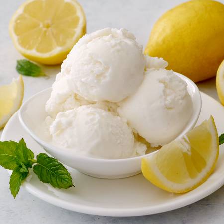 Gelato al limone senza latte