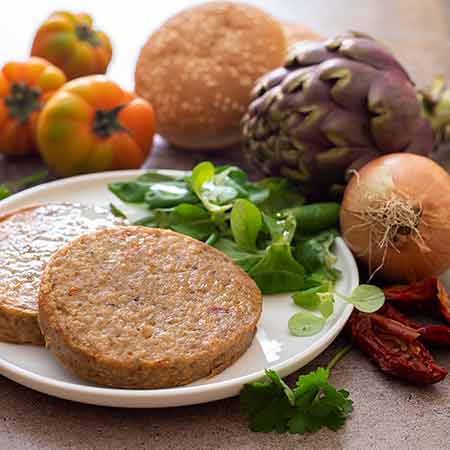 Hamburger di carciofi e pomodori secchi